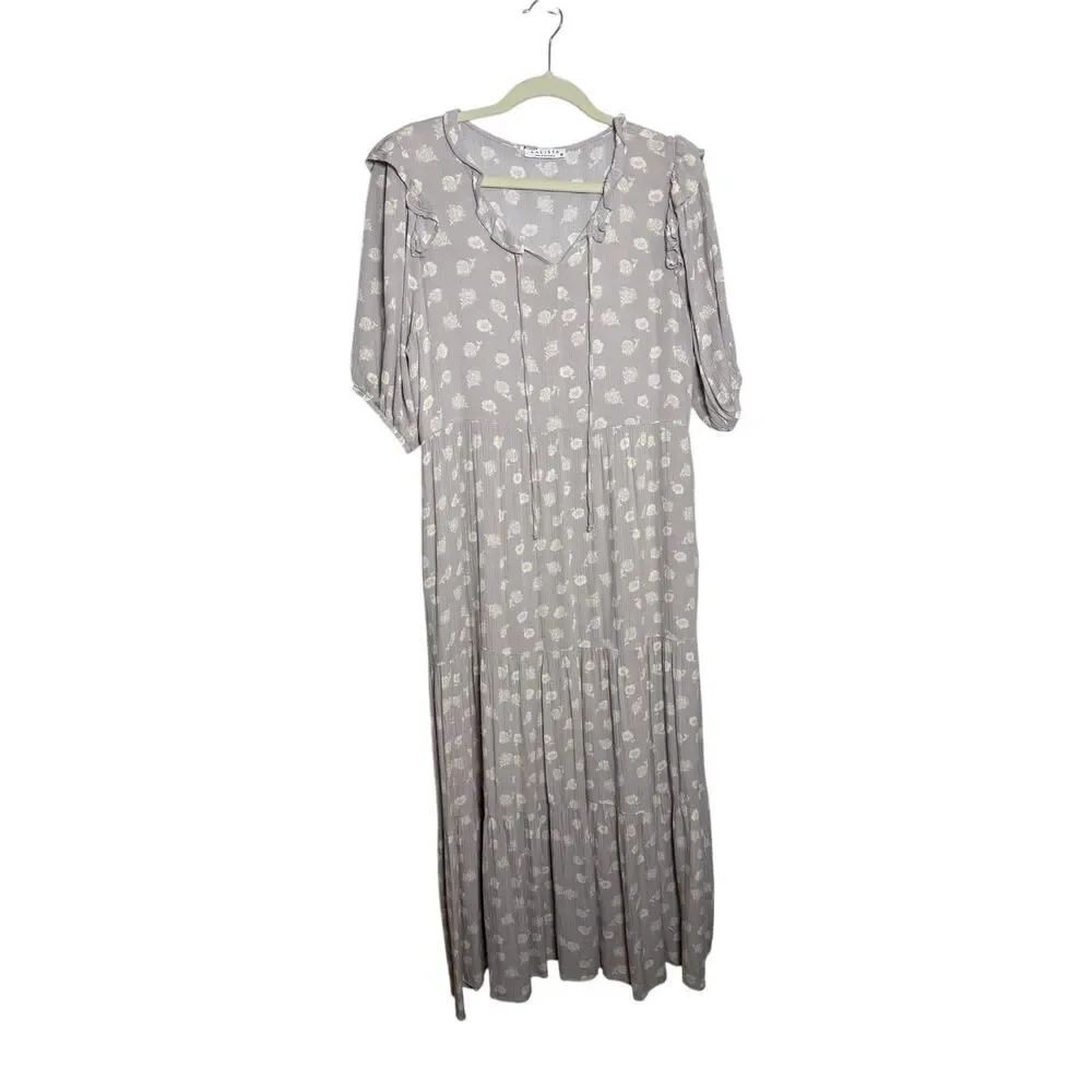 Calista Lavender Floral Maxi Dress Women's Sz. S - Picture 2 of 6